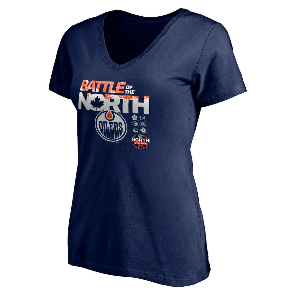Edmonton Oilers Women's Battle of the North V-Neck T-Shirt - Navy - NHL 4292588