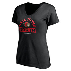 Ottawa Senators Women's Hail to the North V-Neck T-Shirt - Black - NHL 4292593