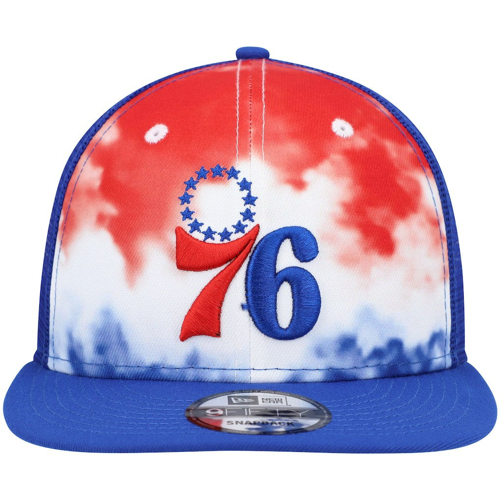 Philadelphia 76ers Hazy Trucker 9FIFTY Snapback Hat Royal | New Era for sale