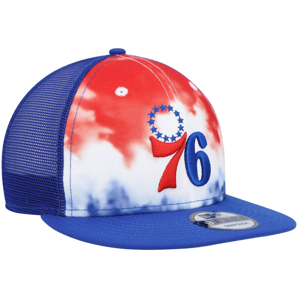 Philadelphia 76ers Hazy Trucker 9FIFTY Snapback Hat Royal | New Era for sale