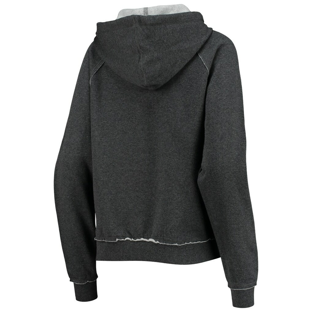 New Orleans Saints New Era Women's Script Fleece Raglan Pullover Hoodie Charcoal