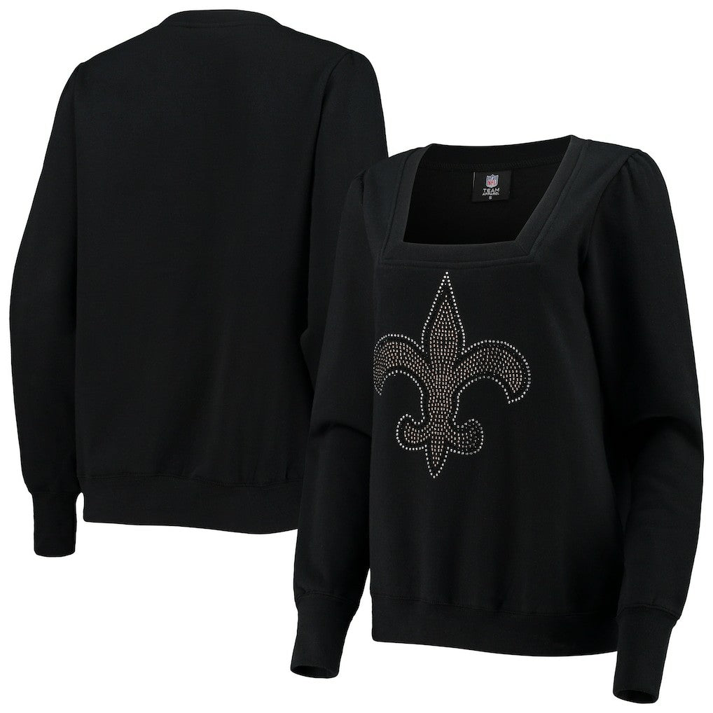 New Orleans Saints Cuce Women's Winners Square Neck Pullover Sweatshirt Black