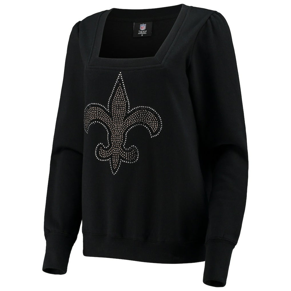 New Orleans Saints Cuce Women's Winners Square Neck Pullover Sweatshirt Black