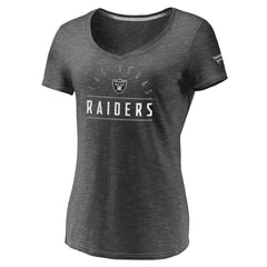 Fanatics Las Vegas Raiders Women's League Leader Space Dye V-Neck T-Shirt Charcoal