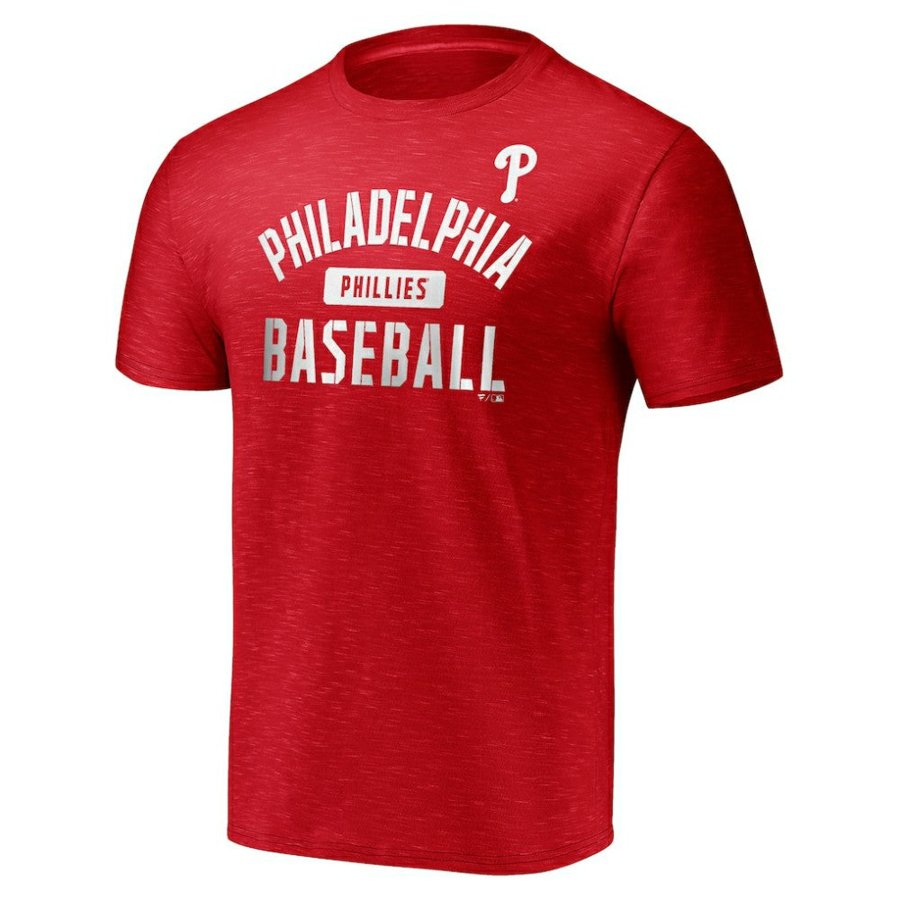 Philadelphia Phillies Fanatics Primary Pill Space Dye T-Shirt - Red - Fanatics Lifestyle