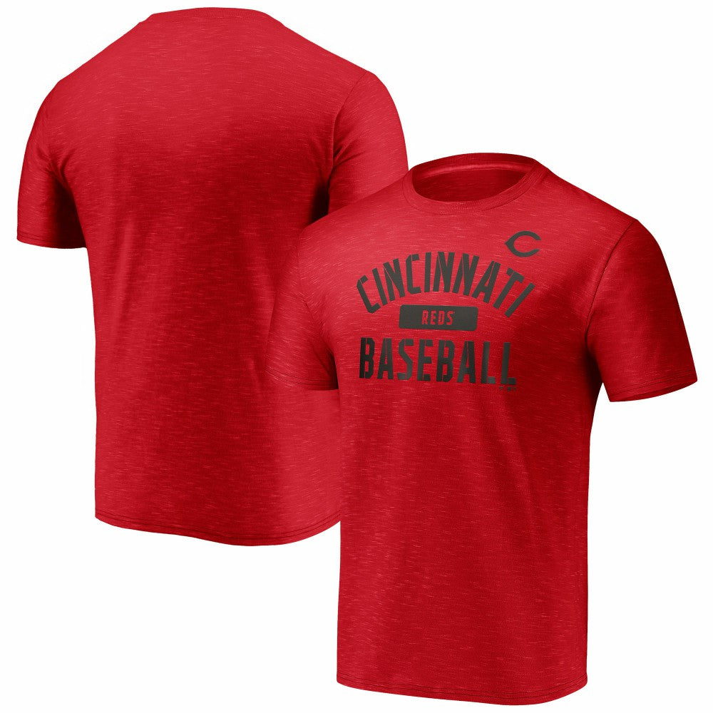 Cincinnati Reds Fanatics Primary Pill Space Dye T-Shirt - Red - Fanatics on Sale