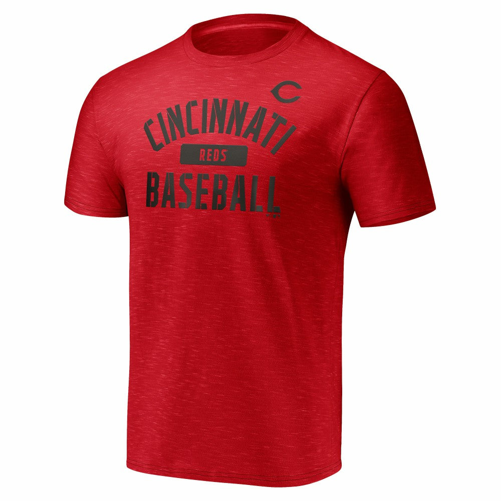 Cincinnati Reds Fanatics Primary Pill Space Dye T-Shirt - Red - Fanatics on Sale