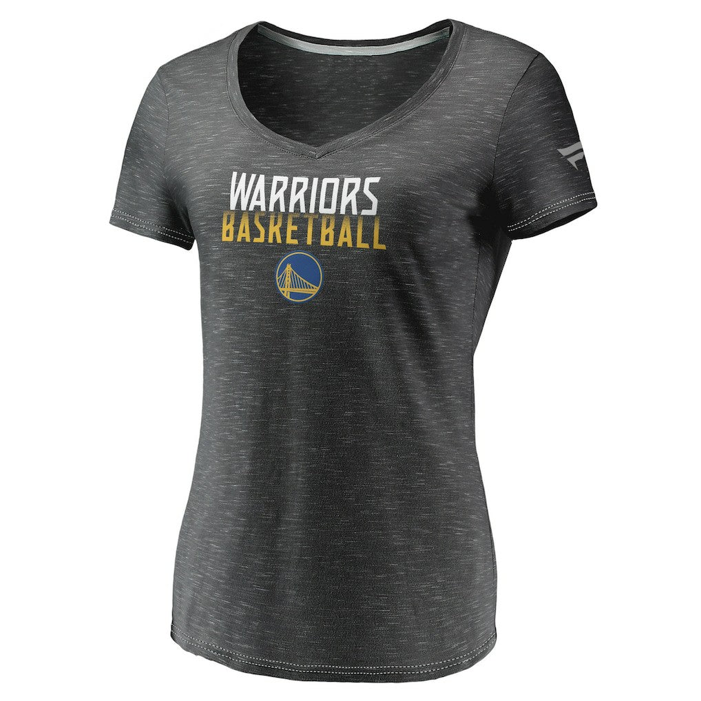 Golden State Warriors Women's Double-Fade Space-Dye V-Neck T-Shirt for sale Charcoal | Fanatics Near Me