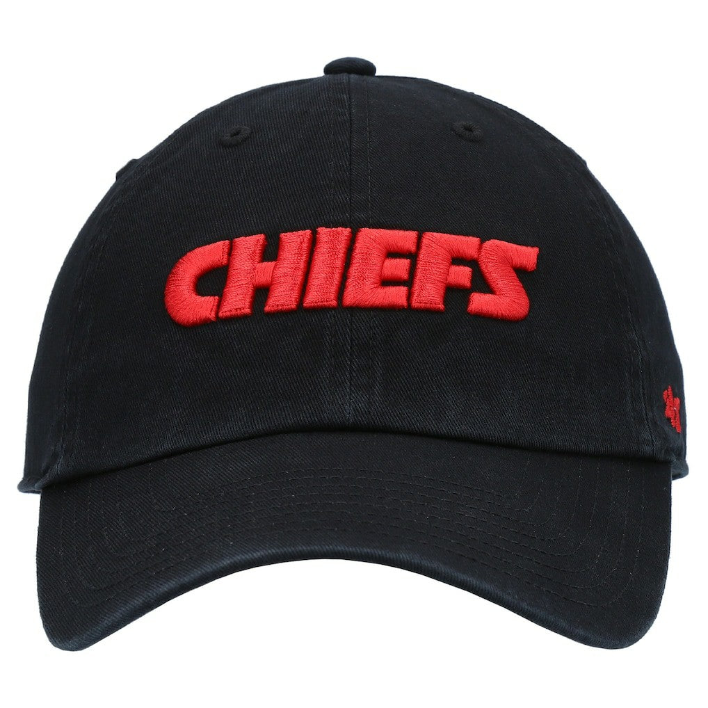 47 brand Kansas City Chiefs '47 Clean Up Script Adjustable Hat Black