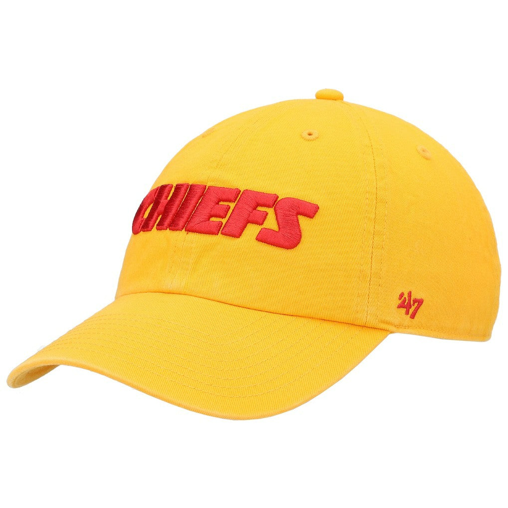47 brand Kansas City Chiefs '47 Clean Up Script Adjustable Hat Gold