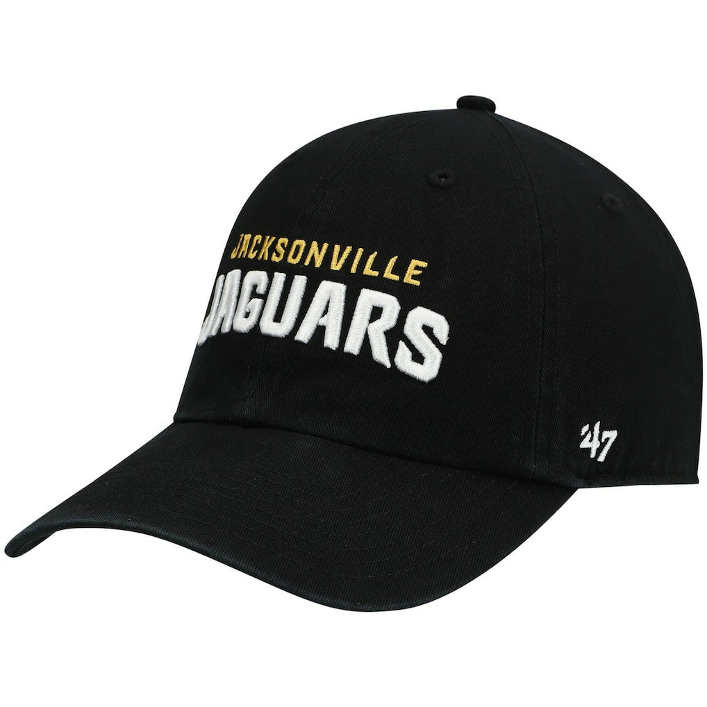 47 brand Jacksonville Jaguars '47 Clean Up Script Adjustable Hat Black