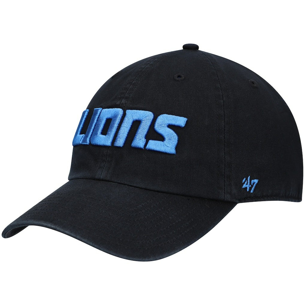 47 brand Detroit Lions '47 Clean Up Script Adjustable Hat Black