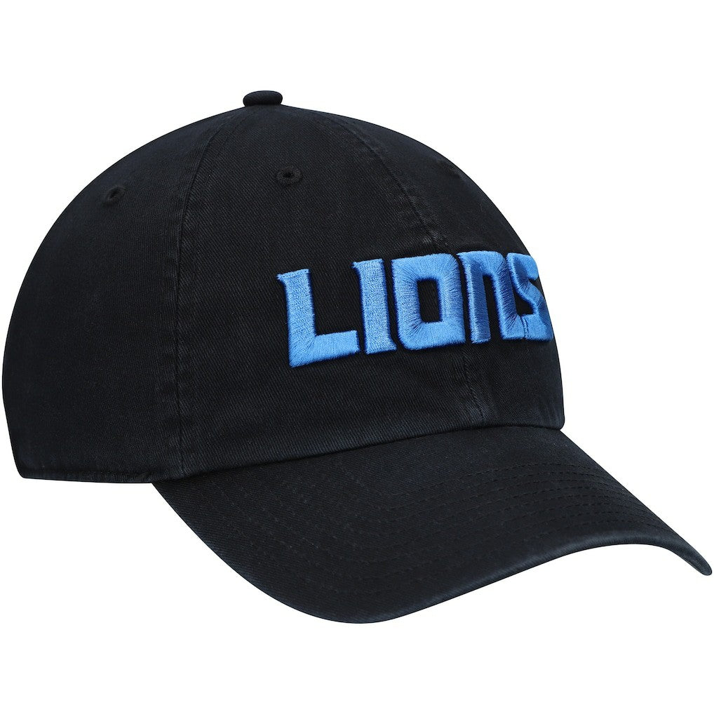 47 brand Detroit Lions '47 Clean Up Script Adjustable Hat Black