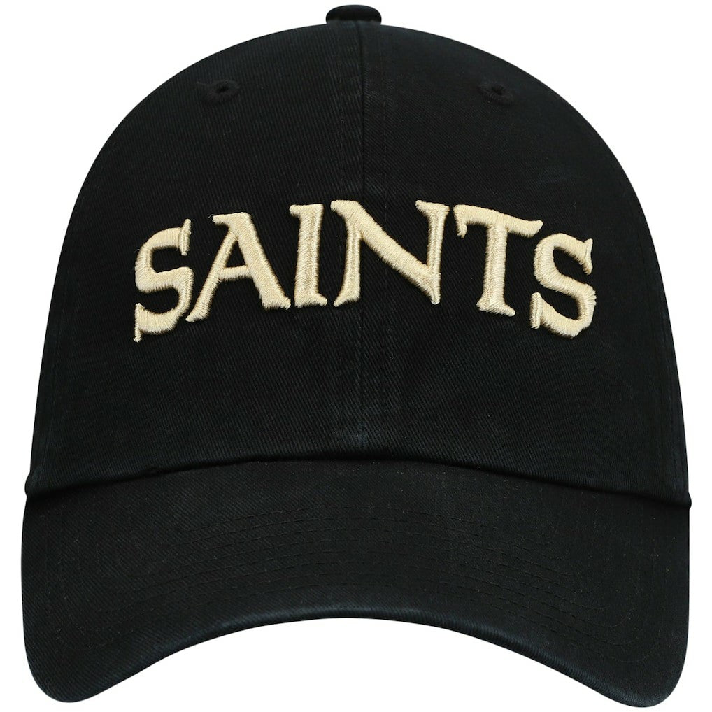 47 brand New Orleans Saints '47 Clean Up Script Adjustable Hat Black