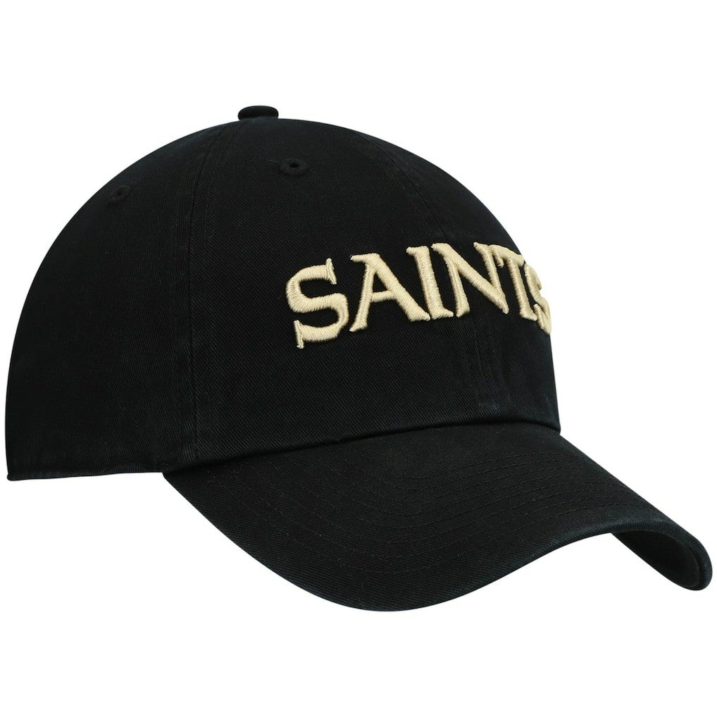 47 brand New Orleans Saints '47 Clean Up Script Adjustable Hat Black