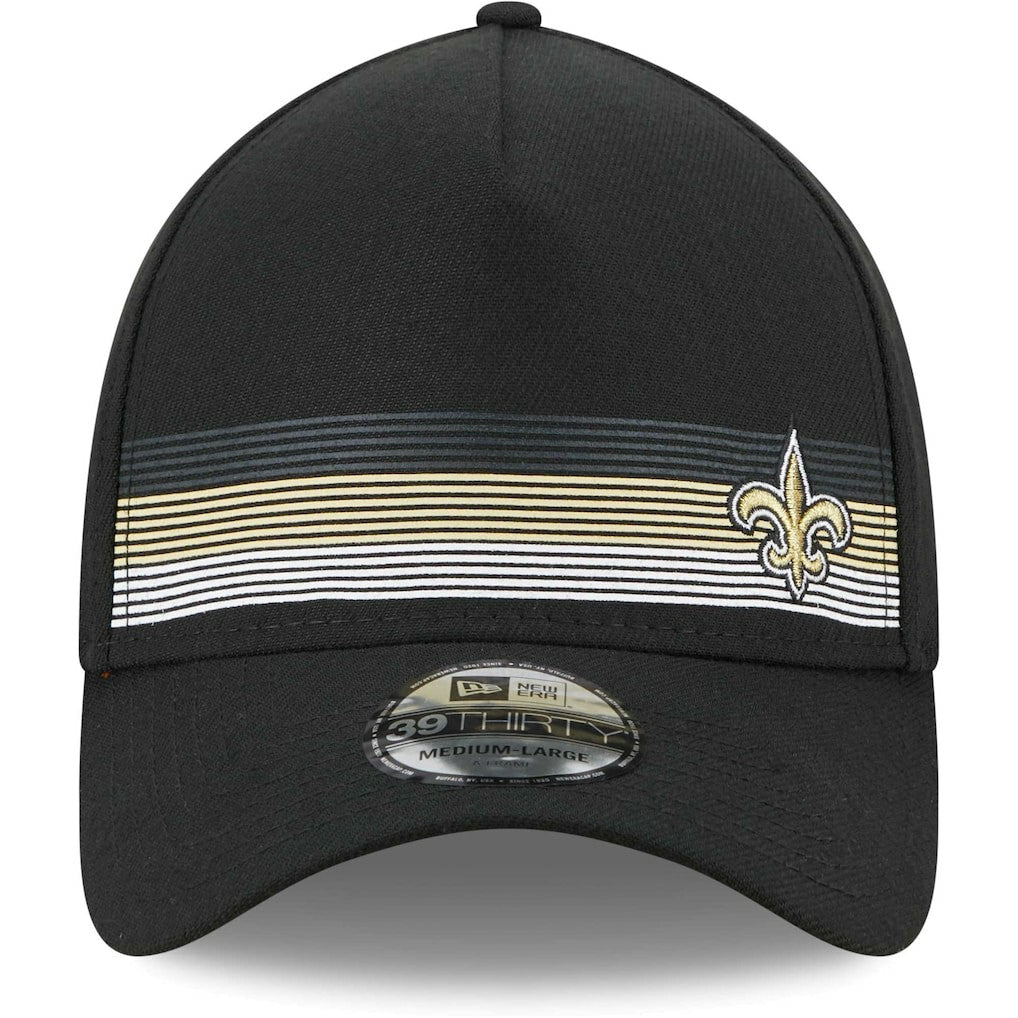 New Orleans Saints New Era Flawless Stripe 39THIRTY Flex Hat Black
