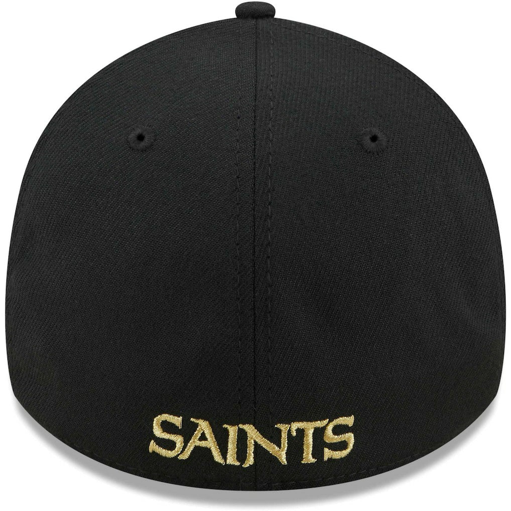 New Orleans Saints New Era Flawless Stripe 39THIRTY Flex Hat Black
