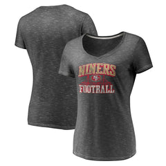 Fanatics San Francisco 49ers Women's Hometown Space-Dye V-Neck T-Shirt Heathered Charcoal