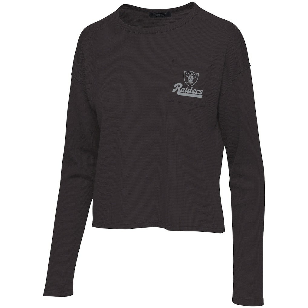 Las Vegas Raiders Junk Food Women's Pocket Thermal Long Sleeve T-Shirt Black