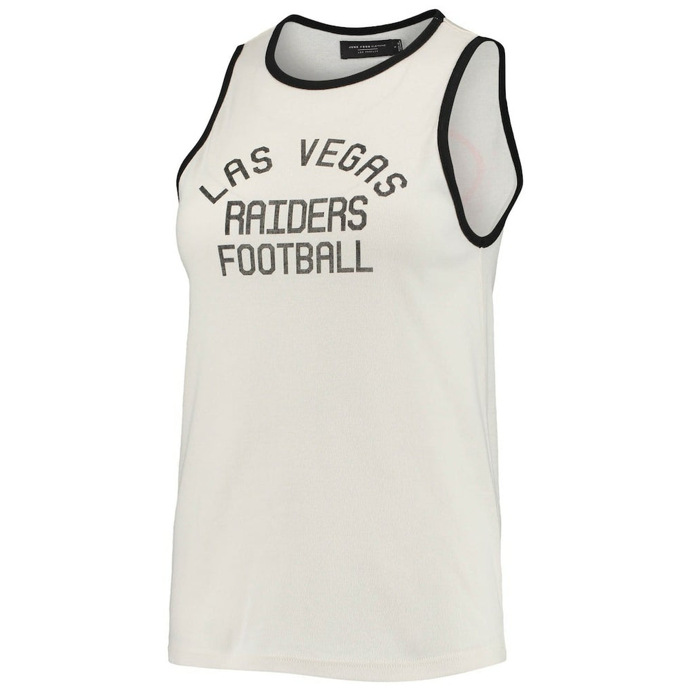 Las Vegas Raiders Junk Food Women's Throwback Pop Binding Scoop Neck Tank Top White/Black