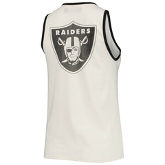 Las Vegas Raiders Junk Food Women's Throwback Pop Binding Scoop Neck Tank Top White/Black