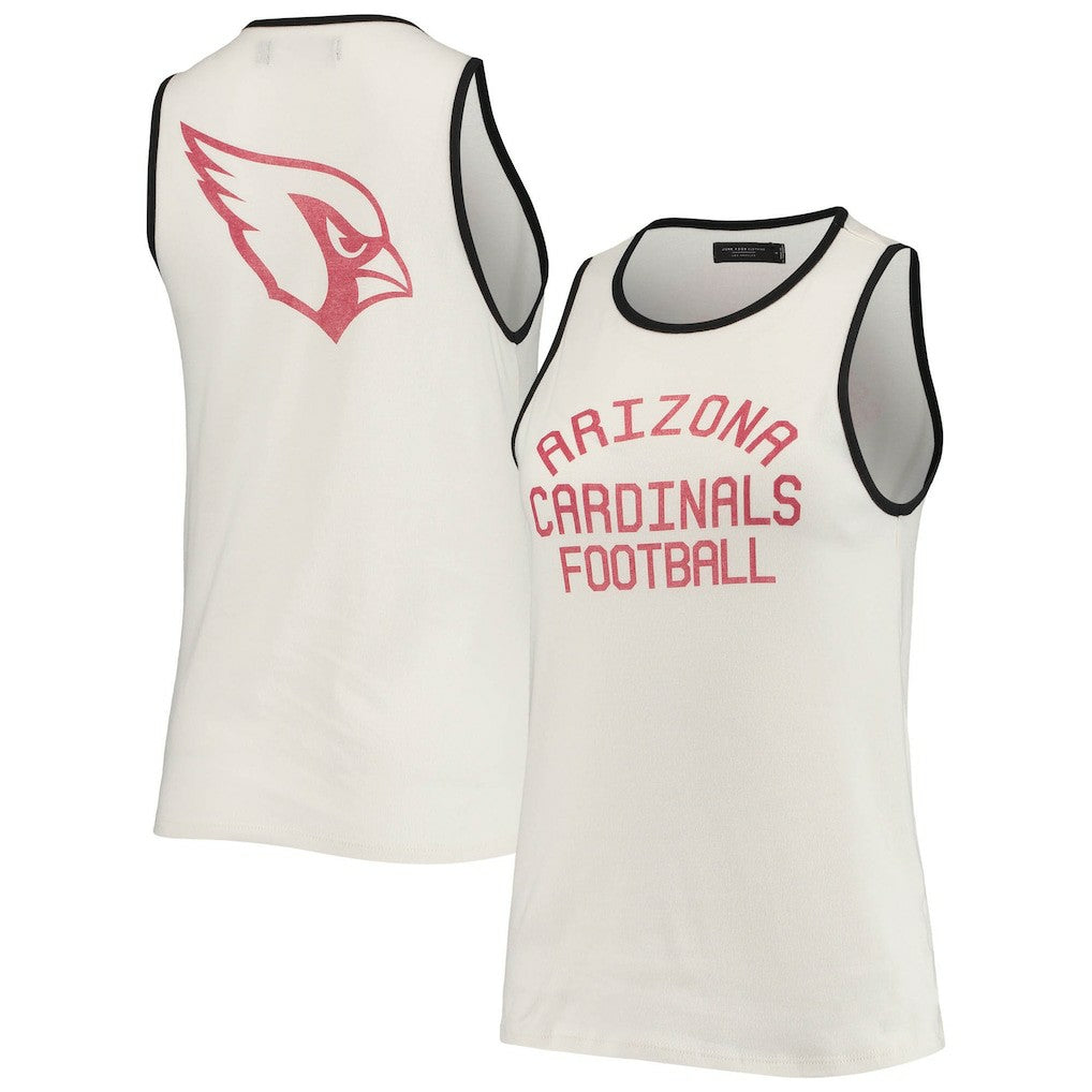 Arizona Cardinals Junk Food Women's Throwback Pop Binding Scoop Neck Tank Top White/Black