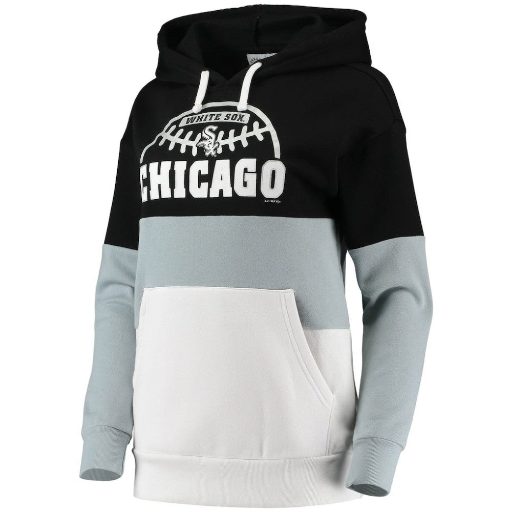 Chicago White Sox G-III Sports by Carl Banks Women's Block and Tackle Colorblock Pullover Hoodie - Black/Gray - MLB Online