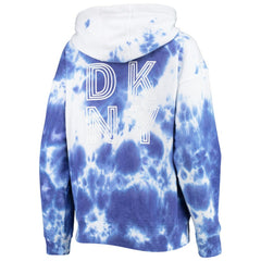 Chicago Cubs DKNY Sport Women's Dakota Tie-Dye Half-Zip Hoodie - White/Royal - MLB Discount