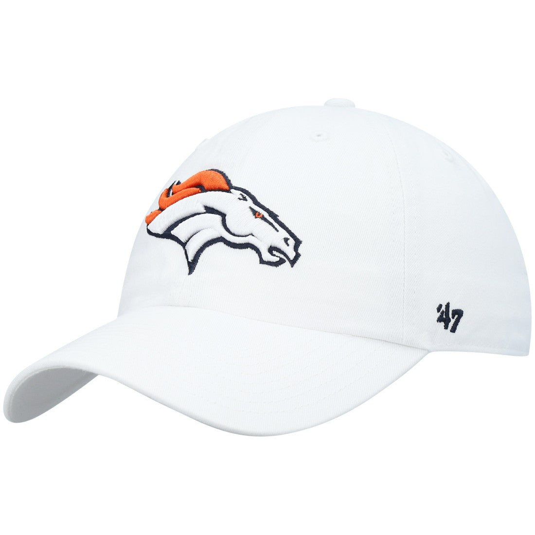 47 brand Denver Broncos '47 Clean Up Adjustable Hat White