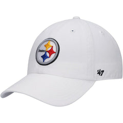 47 brand Pittsburgh Steelers '47 Logo Clean Up Adjustable Hat White
