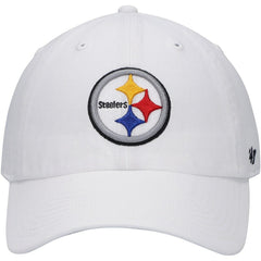 47 brand Pittsburgh Steelers '47 Logo Clean Up Adjustable Hat White