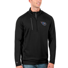 Tennessee Titans Antigua Generation Quarter-Zip Pullover Jacket Black/Charcoal