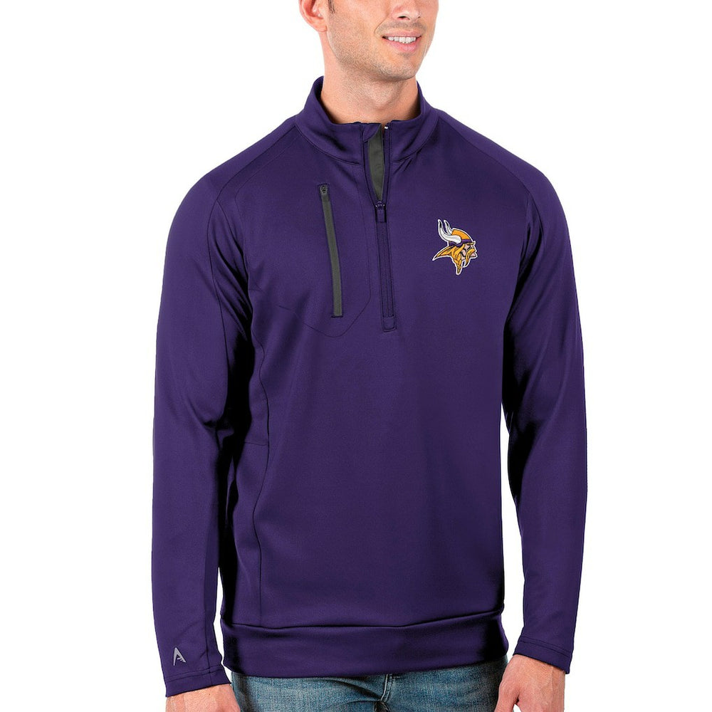Minnesota Vikings Antigua Generation Quarter-Zip Pullover Jacket Purple/Charcoal
