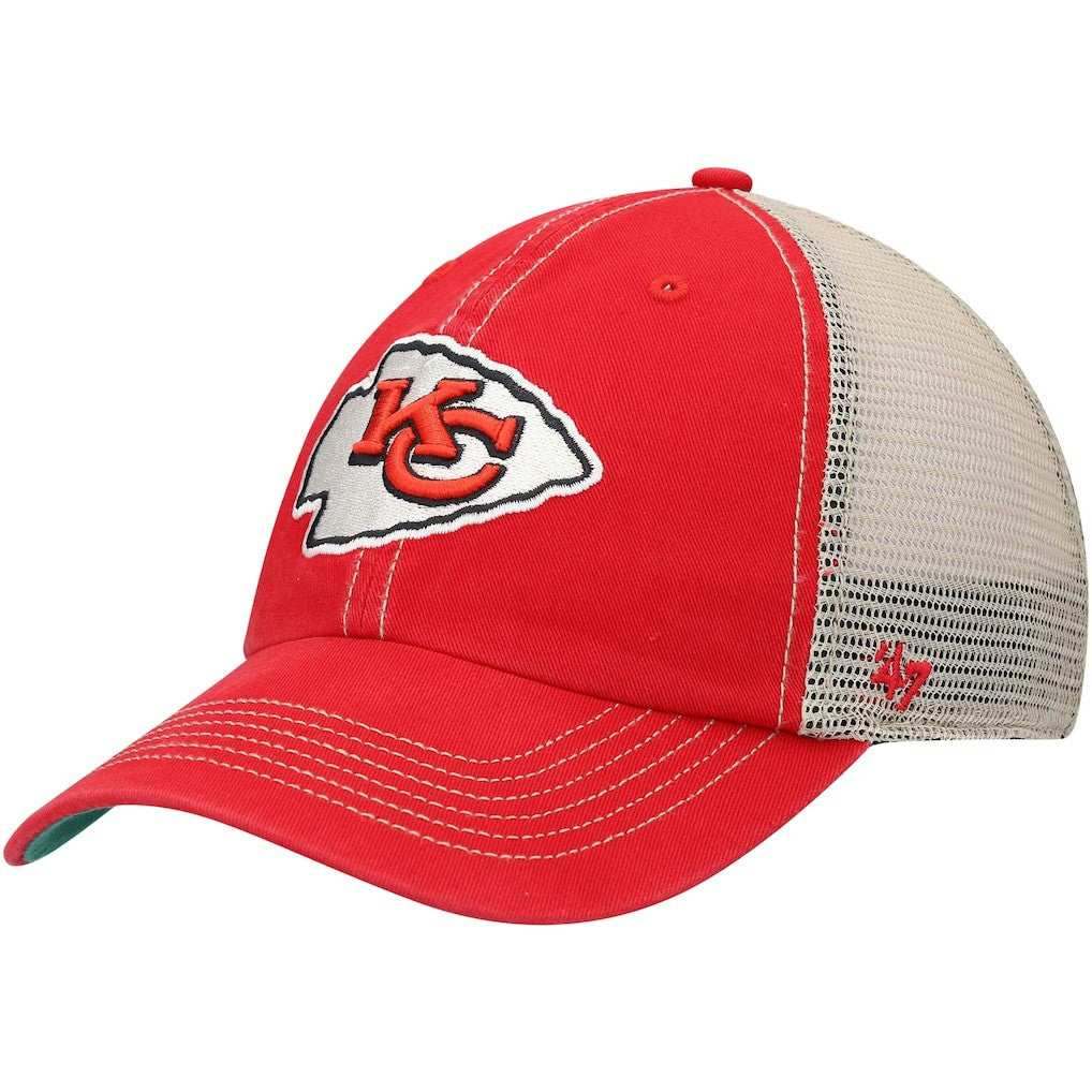 47 brand Kansas City Chiefs '47 Trawler Trucker Clean Up Snapback Hat Red/Natural