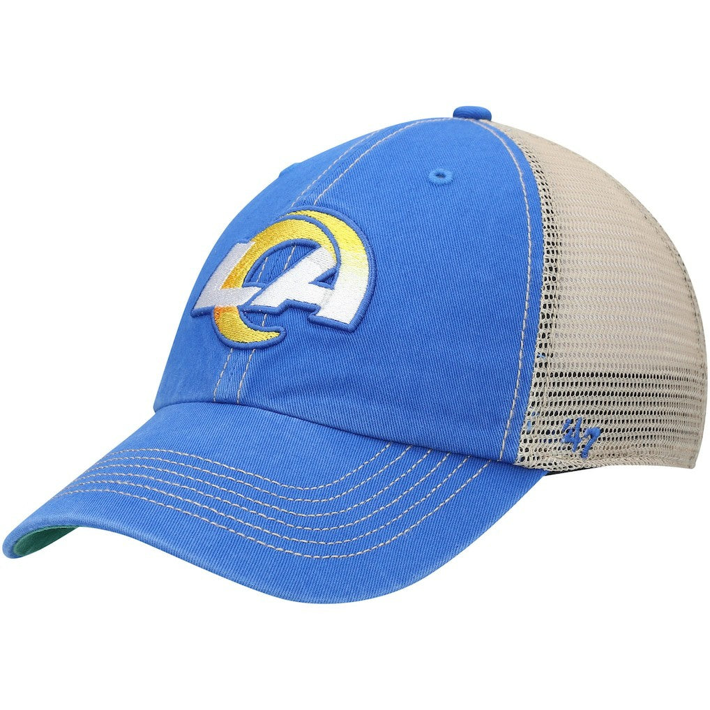47 brand Los Angeles Rams '47 LA Trawler Trucker Clean Up Snapback Hat Royal/Natural