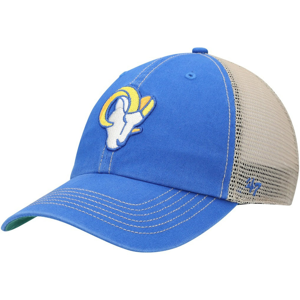 47 brand Los Angeles Rams '47 Head Trawler Trucker Clean Up Snapback Hat Royal/Natural