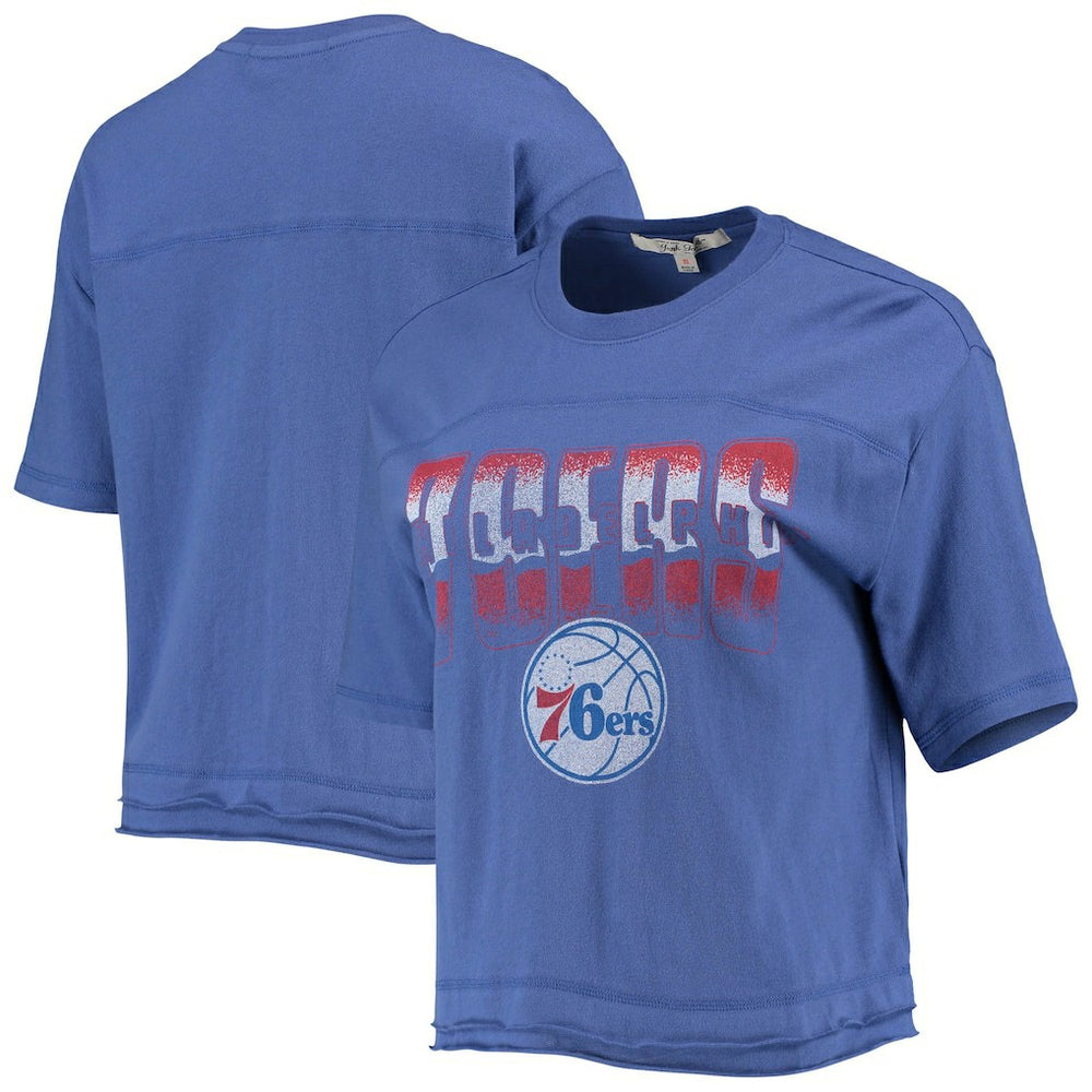 Philadelphia 76ers Junk Food Women's Gradient Crop Top Royal