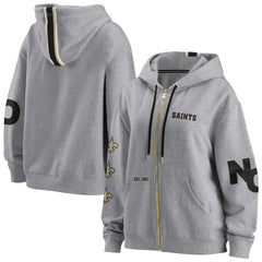 New Orleans Saints WEAR by Erin Andrews Women's Full-Zip Hoodie Gray
