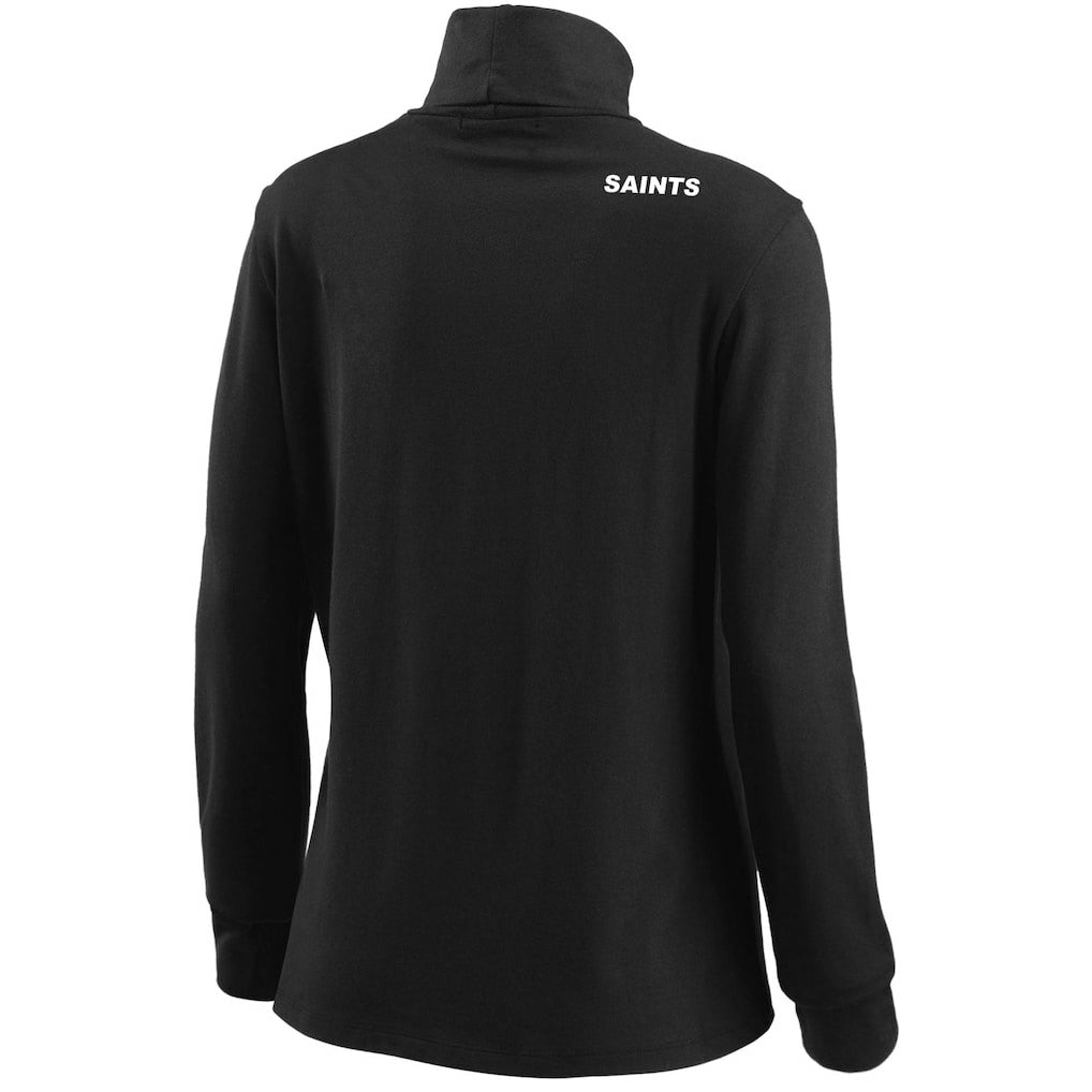 New Orleans Saints WEAR by Erin Andrews Women's Long Sleeve Tri-Blend Turtleneck T-Shirt Black