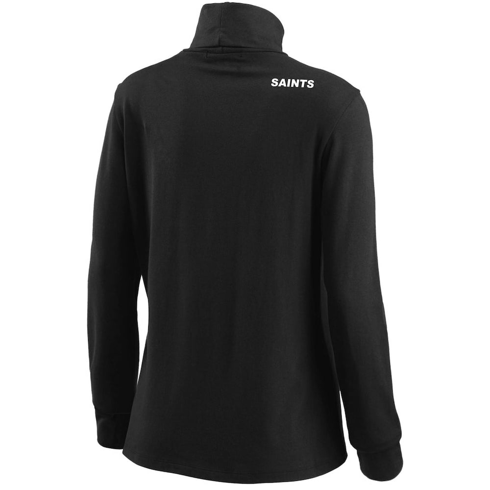 New Orleans Saints WEAR by Erin Andrews Women's Long Sleeve Tri-Blend Turtleneck T-Shirt Black