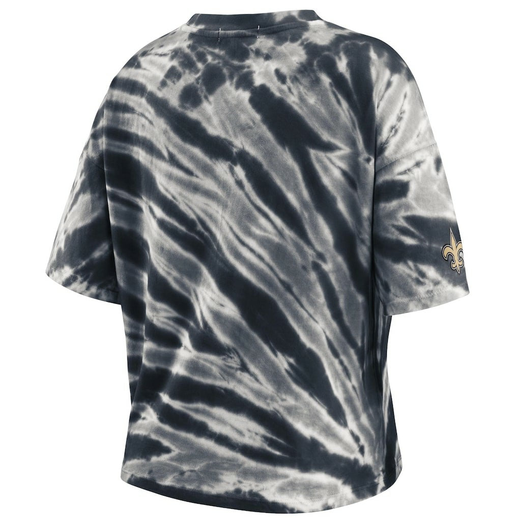 New Orleans Saints WEAR by Erin Andrews Women's Tie-Dye T-Shirt Black