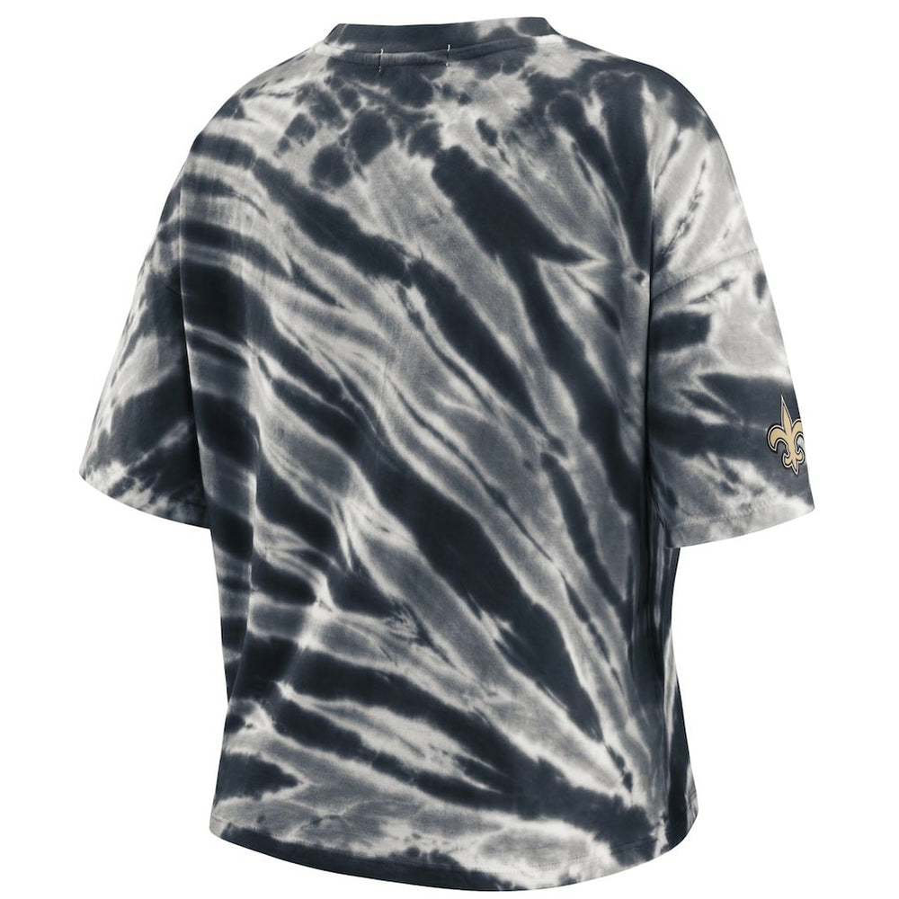New Orleans Saints WEAR by Erin Andrews Women's Tie-Dye T-Shirt Black