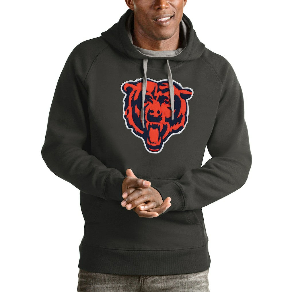 Chicago Bears Antigua Victory Pullover Hoodie Charcoal