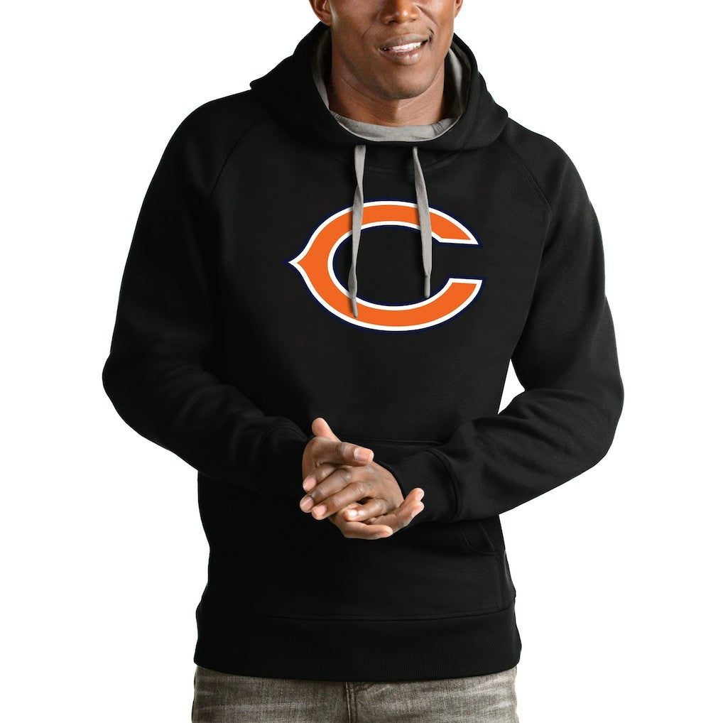 Chicago Bears Antigua Victory Pullover Hoodie Black