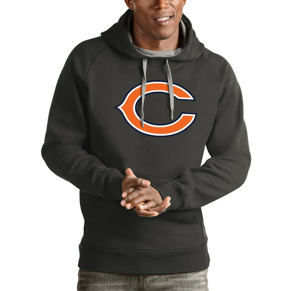 Chicago Bears Antigua Victory Pullover Hoodie Charcoal