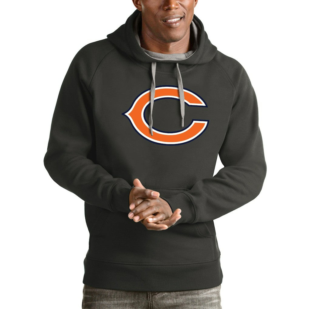 Chicago Bears Antigua Victory Pullover Hoodie Charcoal