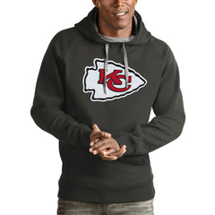 Kansas City Chiefs Antigua Victory Pullover Hoodie Charcoal