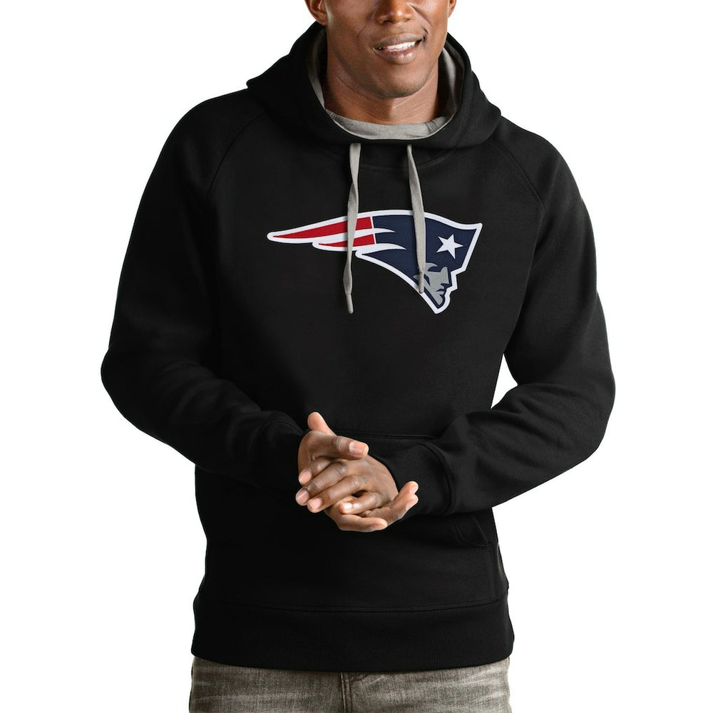 New England Patriots Antigua Victory Pullover Hoodie Black