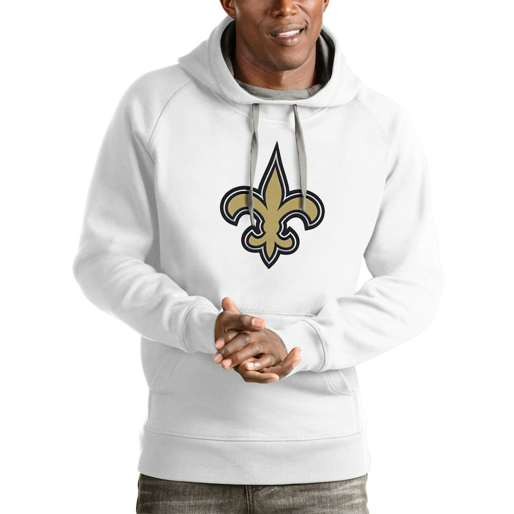 New Orleans Saints Antigua Victory Pullover Hoodie White