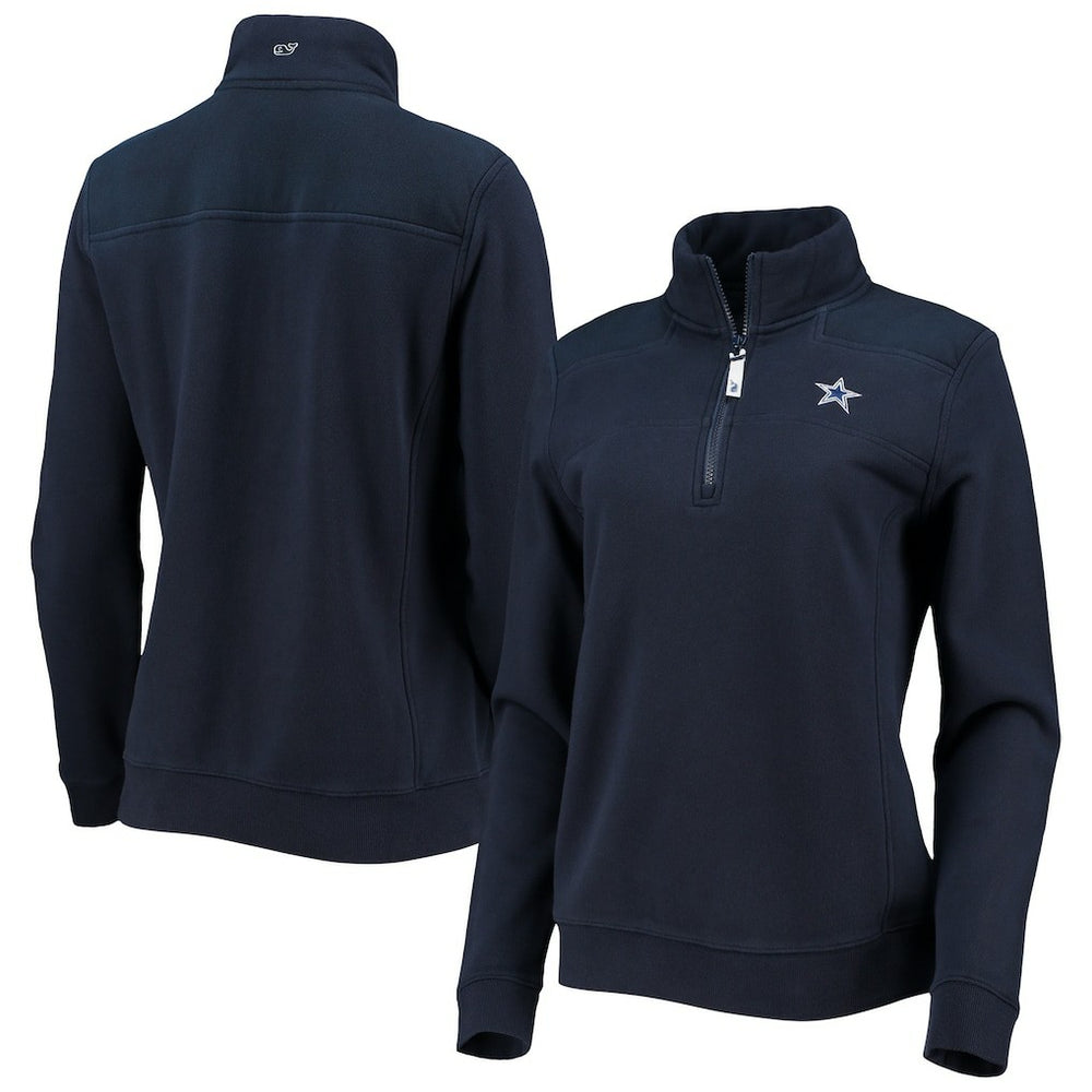 Dallas Cowboys Vineyard Vines Women's Shep Shirt Quarter-Zip Sweatshirt Navy
